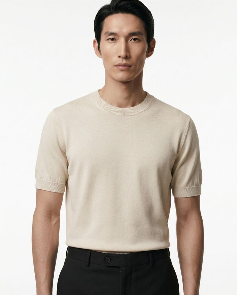 Noble Line Triko T-Shirt Bej - XXL