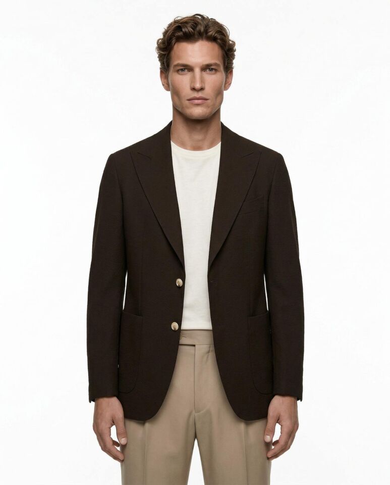 Grid Ceket Kahverengi - 54