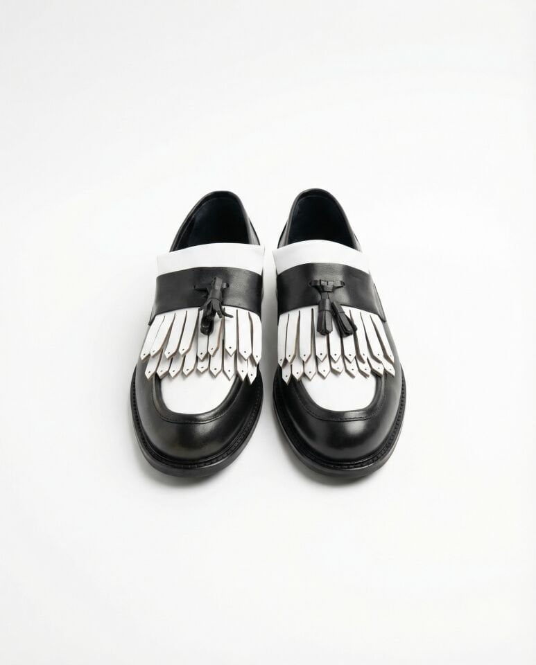 Loafer Ayakkabı Siyah-Beyaz Santo - 41