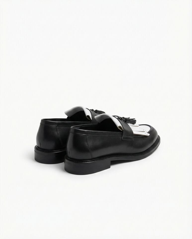 Loafer Ayakkabı Siyah-Beyaz Santo - 41