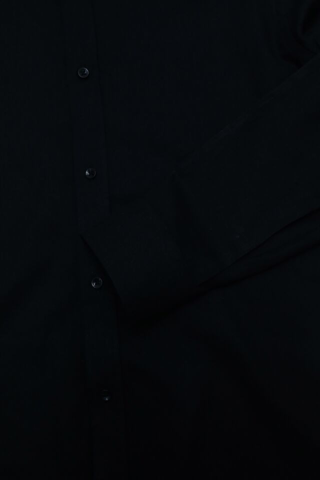 Yaka Düğmeli Gömlek Siyah - 44