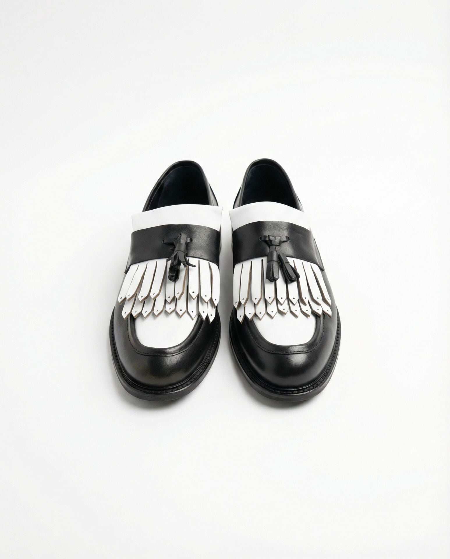 Loafer Ayakkabı Siyah-Beyaz Santo - 42