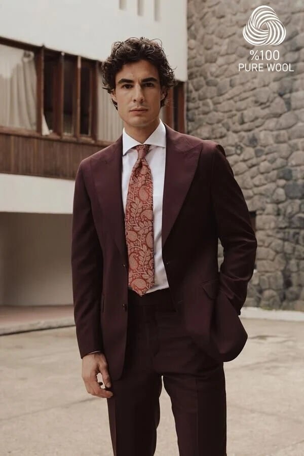 Firenze Takım Elbise Bordo - 52