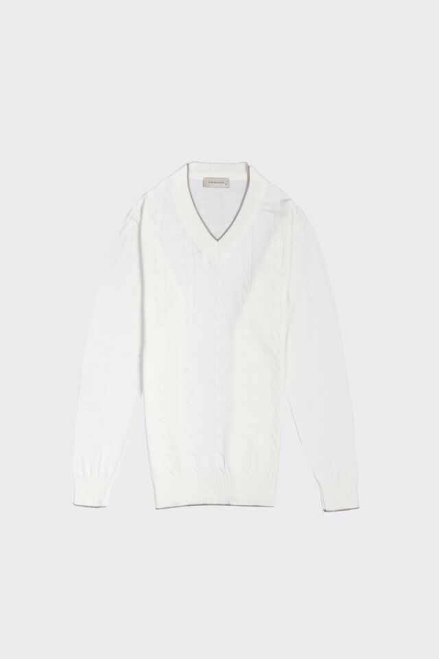 V Yaka Triko Ekru - M