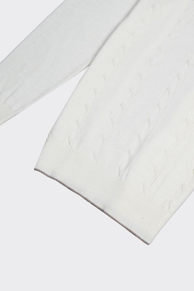 V Yaka Triko Ekru - XXL