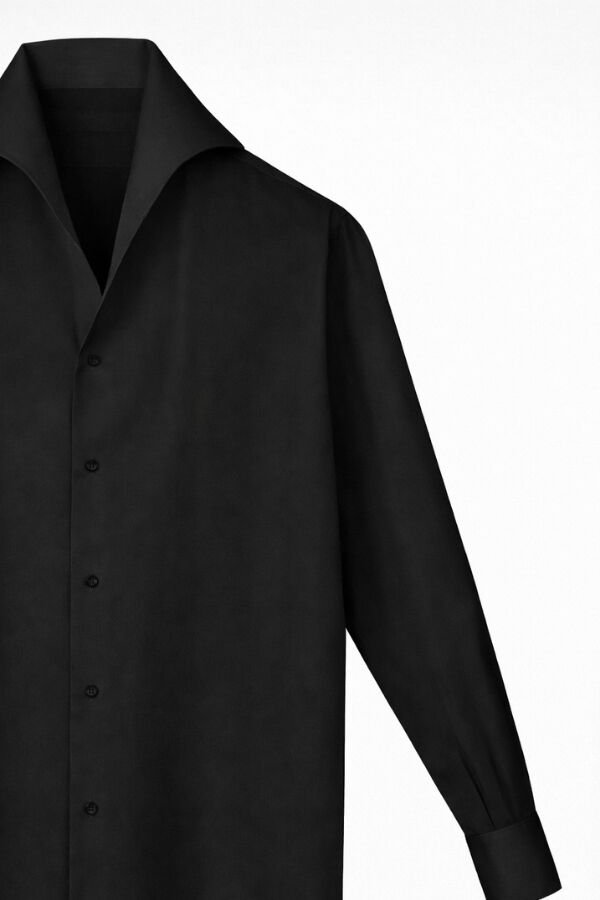 Sicilya Americano Yaka Gömlek Siyah - 38