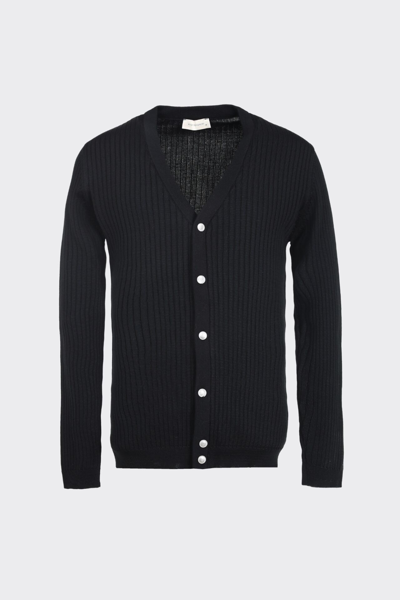 كارديجان أسود بياقة على شكل حرف V - مقاس L