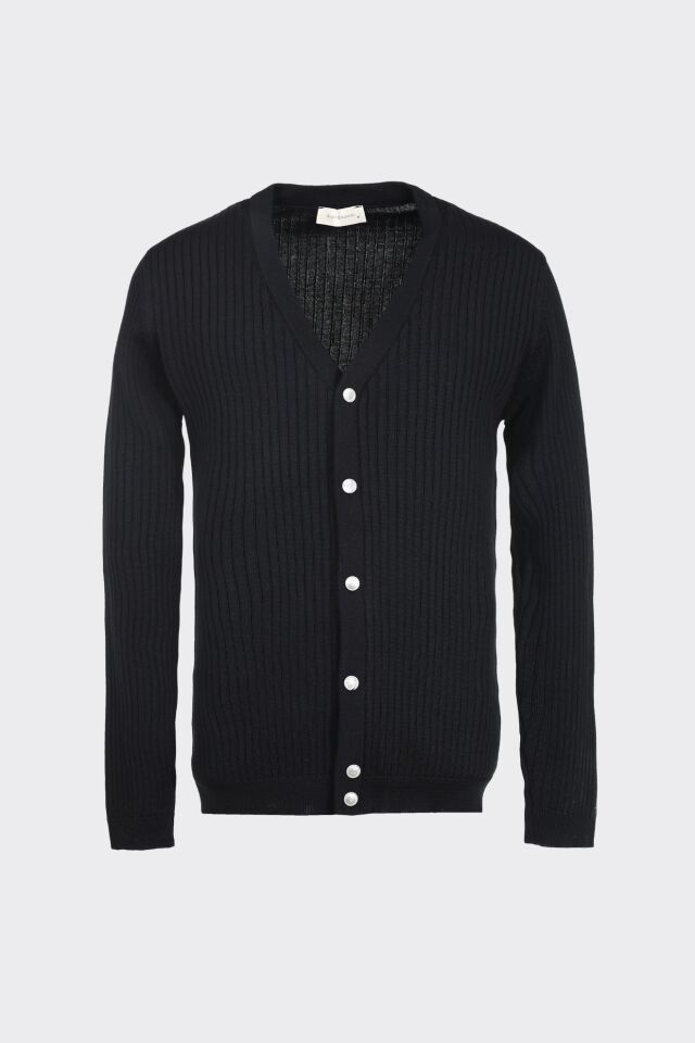 V Yaka Hırka Siyah - M