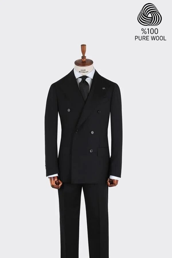 Magnato Kruvaze Takım Elbise Siyah - 56