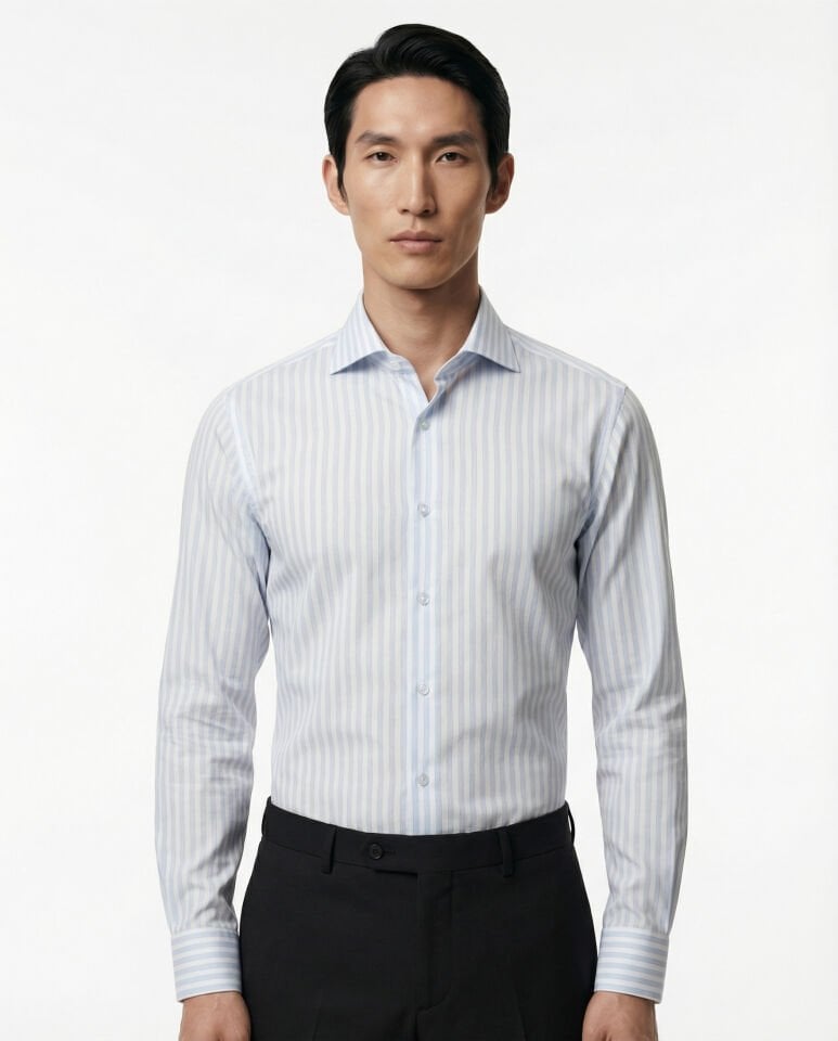 Bari İtalyan Yaka Gömlek Mavi - 46