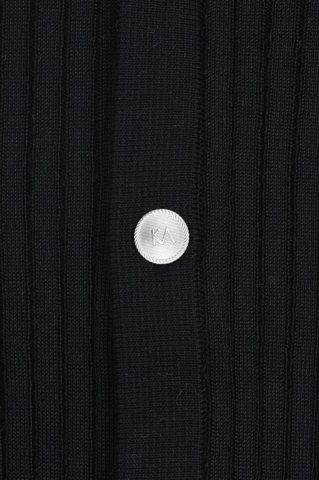 V Yaka Hırka Siyah - XXL