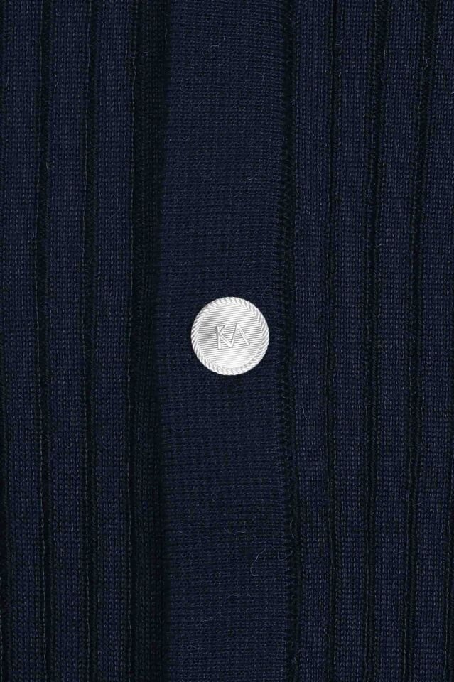 V Yaka Hırka Lacivert - XXL