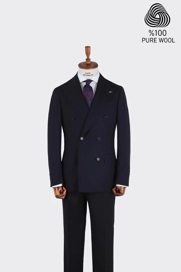Magnato Kruvaze Takım Elbise Lacivert - 56