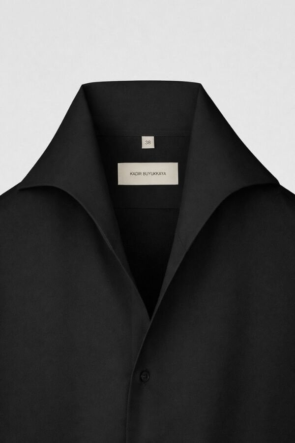 Sicilya Americano Yaka Gömlek Siyah - 40