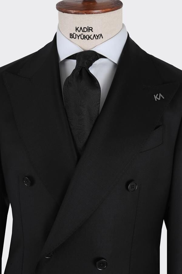 Milano Kruvaze Takım Elbise Siyah - 46