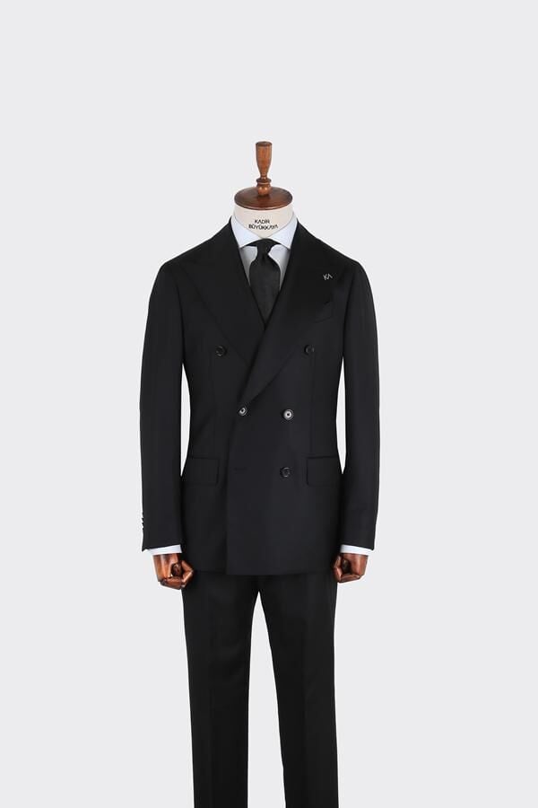 Milano Kruvaze Takım Elbise Siyah - 48
