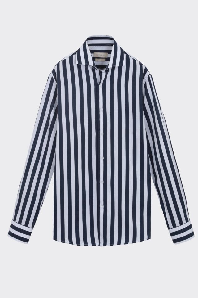 İtalyan Yaka Gömlek Lacivert - 40