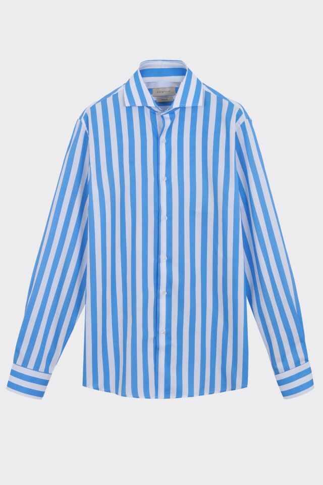 İtalyan Yaka Gömlek Mavi - 40