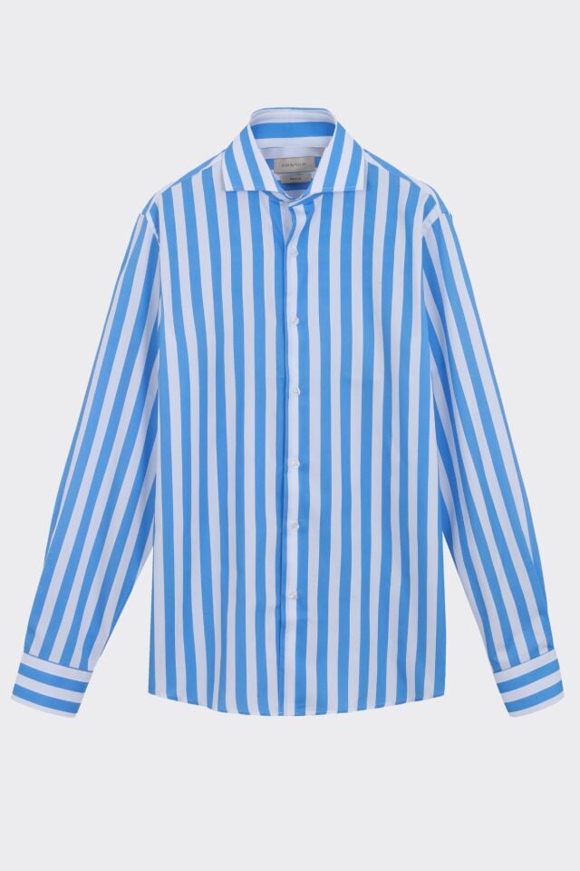 İtalyan Yaka Gömlek Mavi - 44