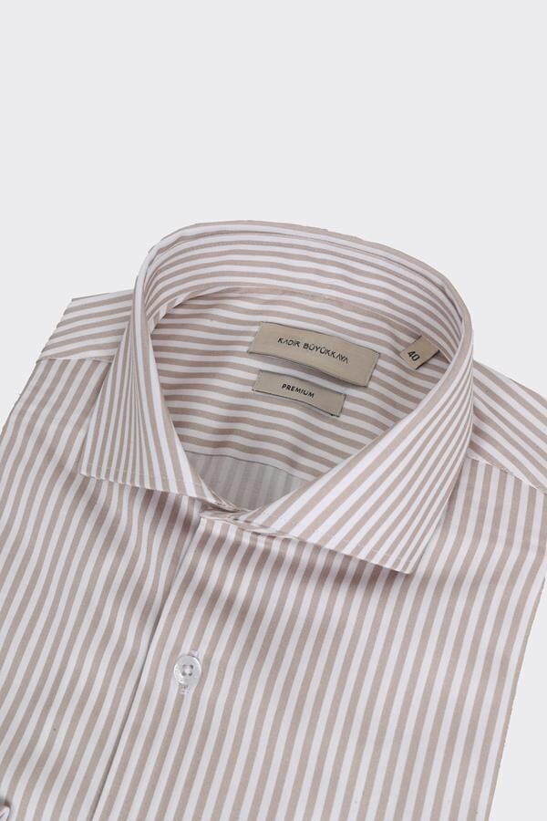 İtalyan Yaka Gömlek Bej - 40