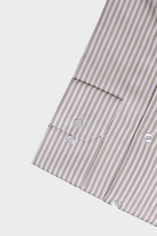 İtalyan Yaka Gömlek Bej - 40