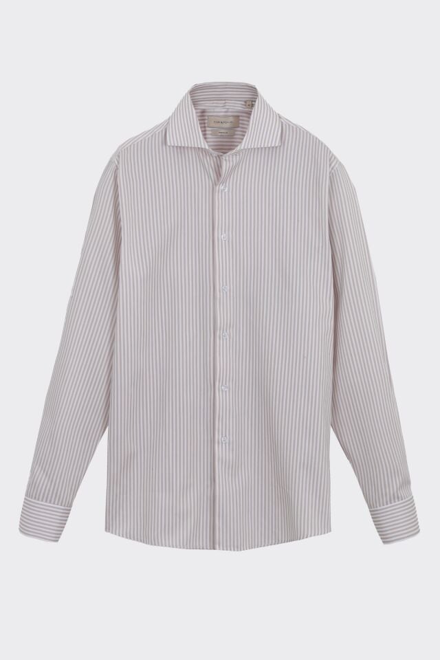 İtalyan Yaka Gömlek Bej - 46