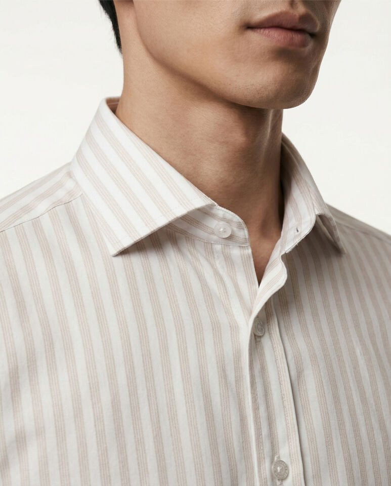 Bari İtalyan Yaka Gömlek Bej - 46