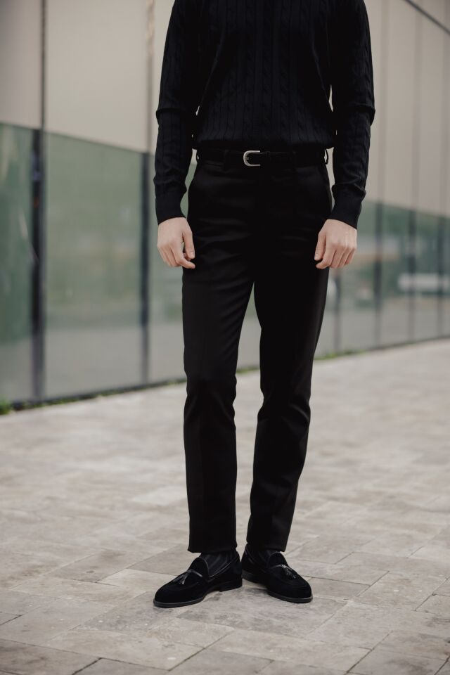 Rome Slim Fit Pantolon Siyah - 40