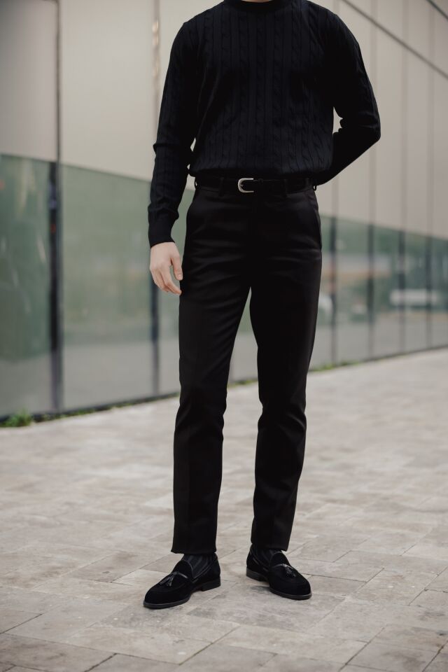 Rome Slim Fit Pantolon Siyah - 42