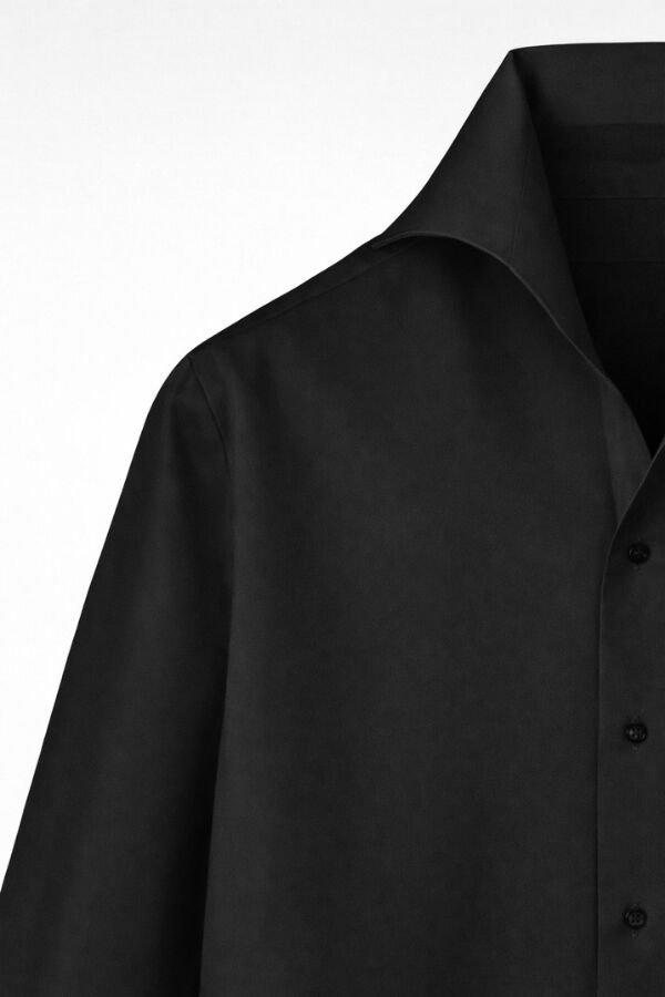 Sicilya Americano Yaka Gömlek Siyah - 44