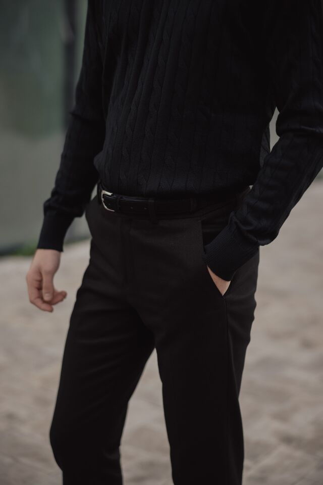 Rome Slim Fit Pantolon Siyah - 44