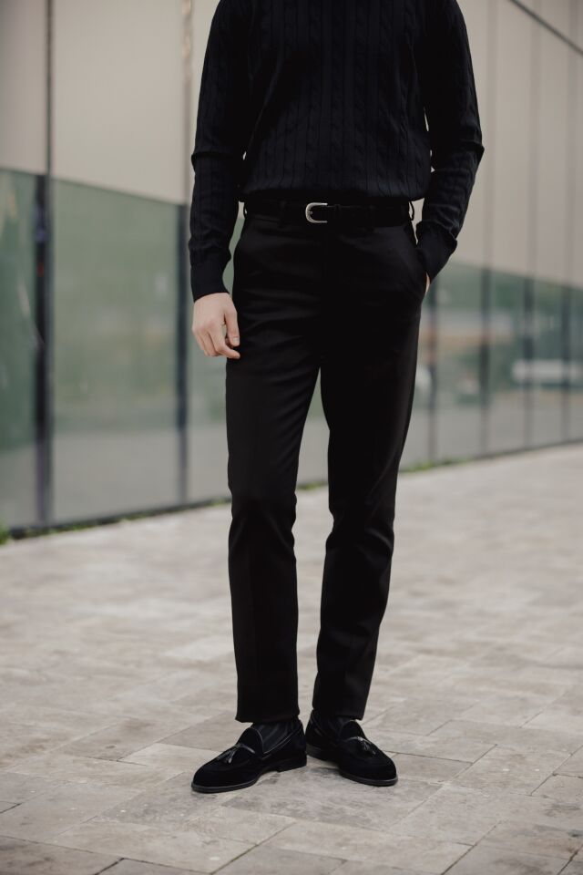 Rome Slim Fit Pantolon Siyah - 44