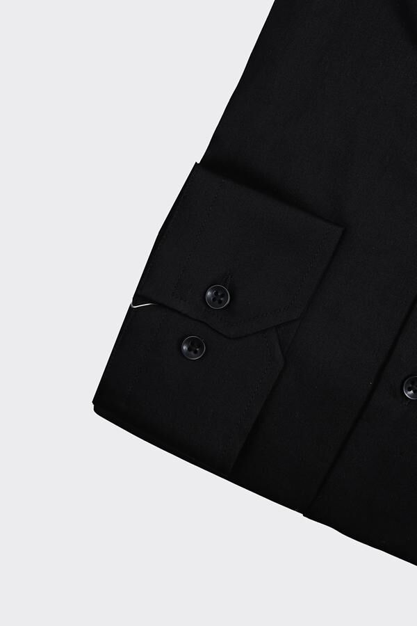 İtalyan Yaka Gömlek Siyah - 44