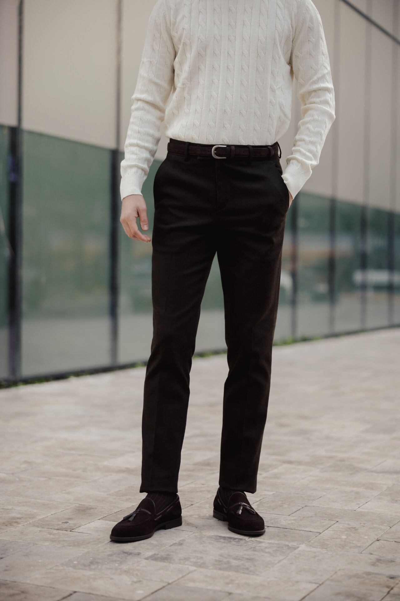 Rome Slim Fit Pantolon Mürdüm - 40