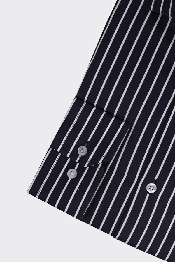 İtalyan Yaka Gömlek Lacivert - 40