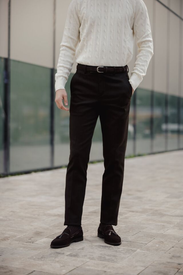 Rome Slim Fit Pantolon Mürdüm - 46