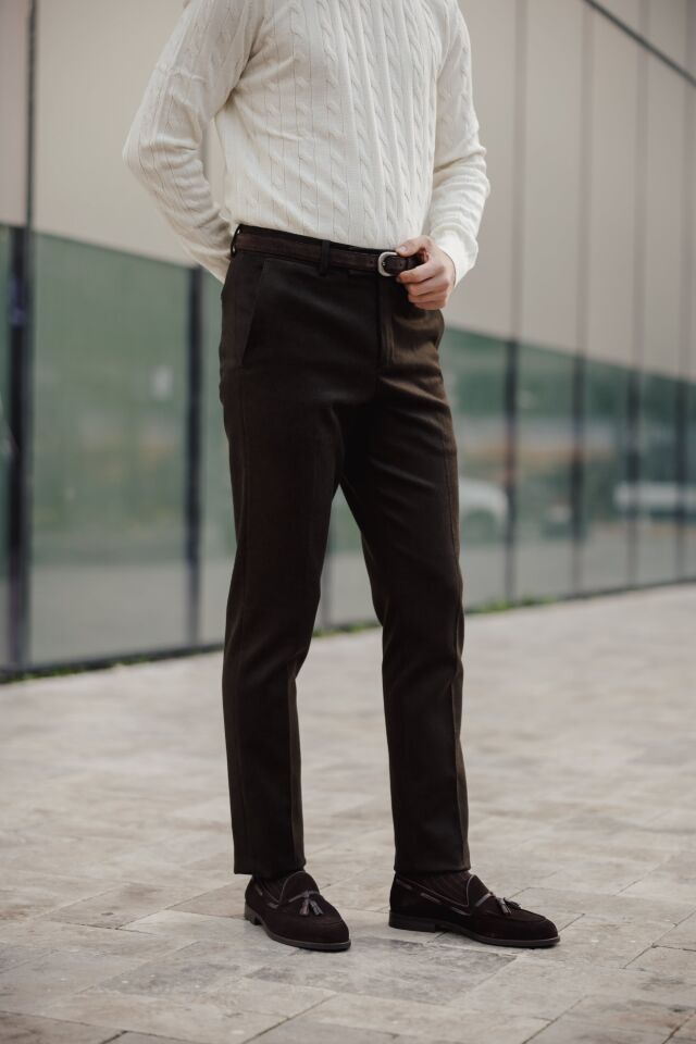 Rome Slim Fit Pantolon Mürdüm - 46