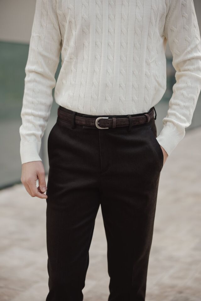Rome Slim Fit Pantolon Mürdüm - 46