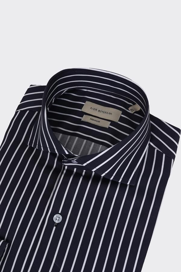 İtalyan Yaka Gömlek Lacivert - 44