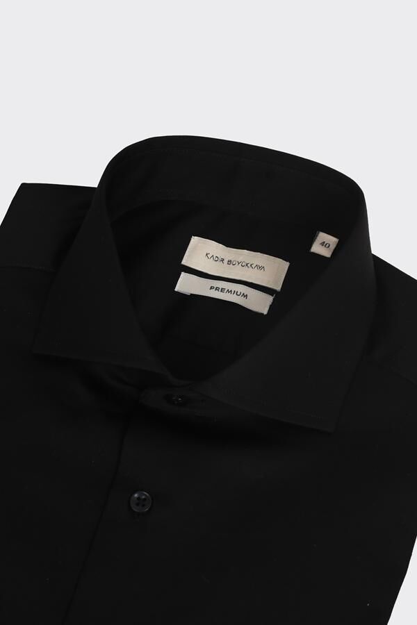İtalyan Yaka Gömlek Siyah - 38