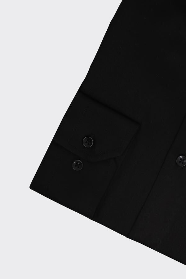 İtalyan Yaka Gömlek Siyah - 46