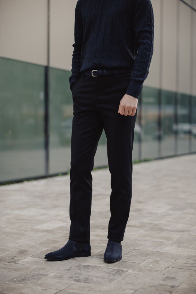 Rome Slim Fit Pantolon Lacivert - 46