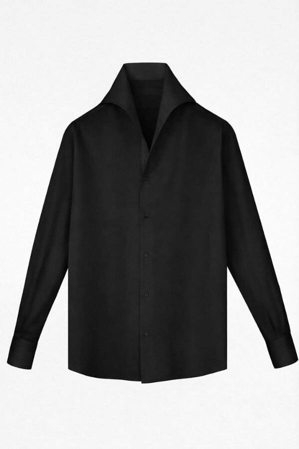 Sicilya Americano Yaka Gömlek Siyah - 46