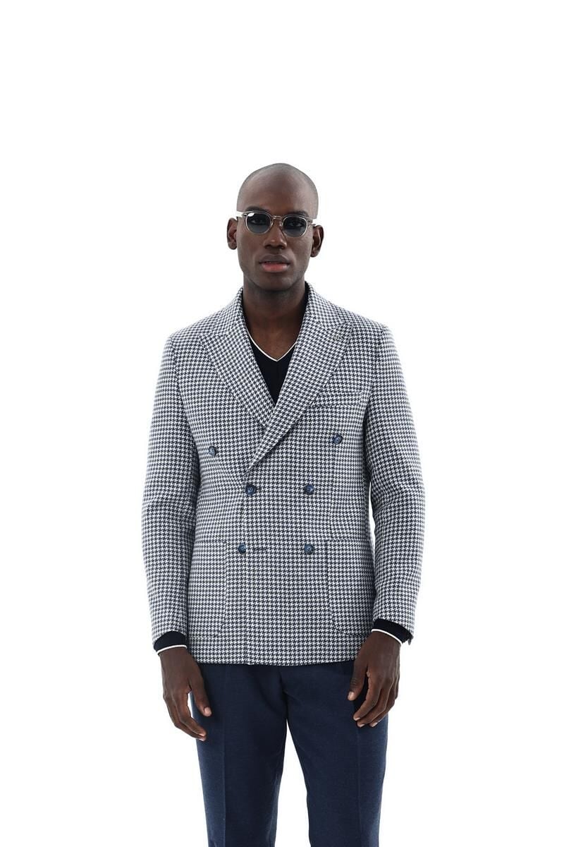 Kruvaze Ceket Lacivert - 52