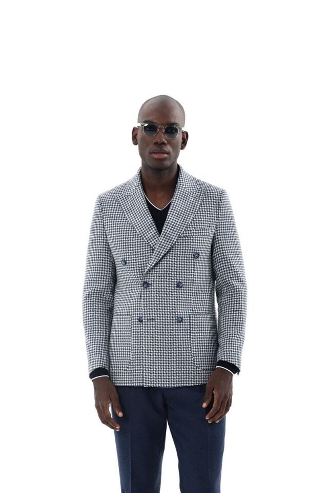 Kruvaze Ceket Lacivert - 52