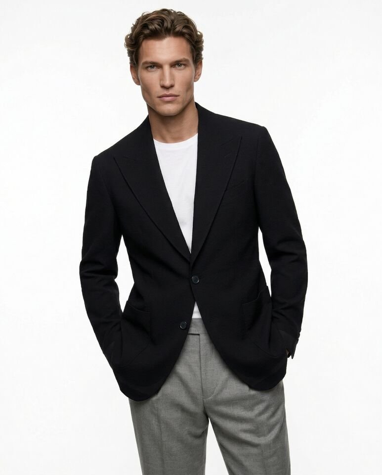 Grid Ceket Siyah - 46