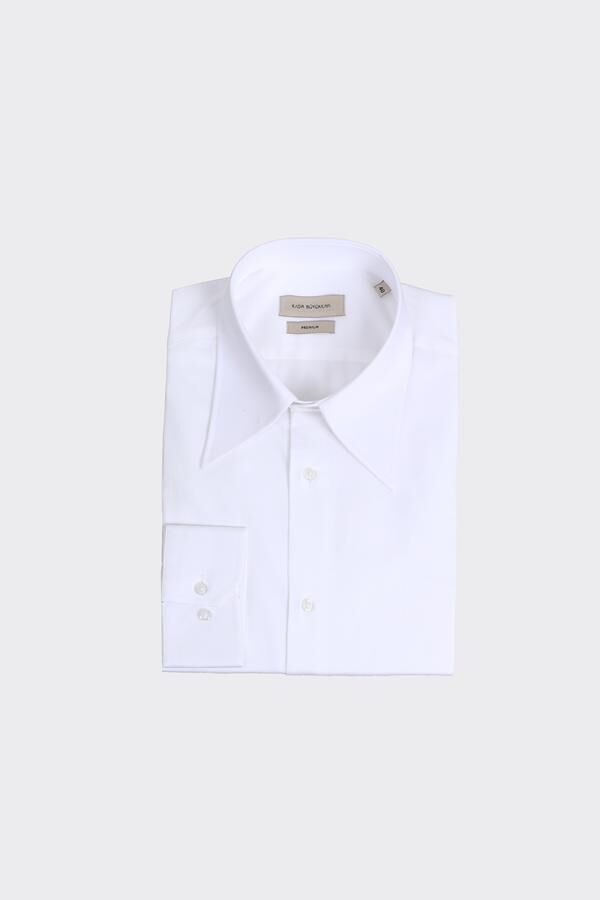 Büyük İngiliz Yaka Gömlek Beyaz - 46