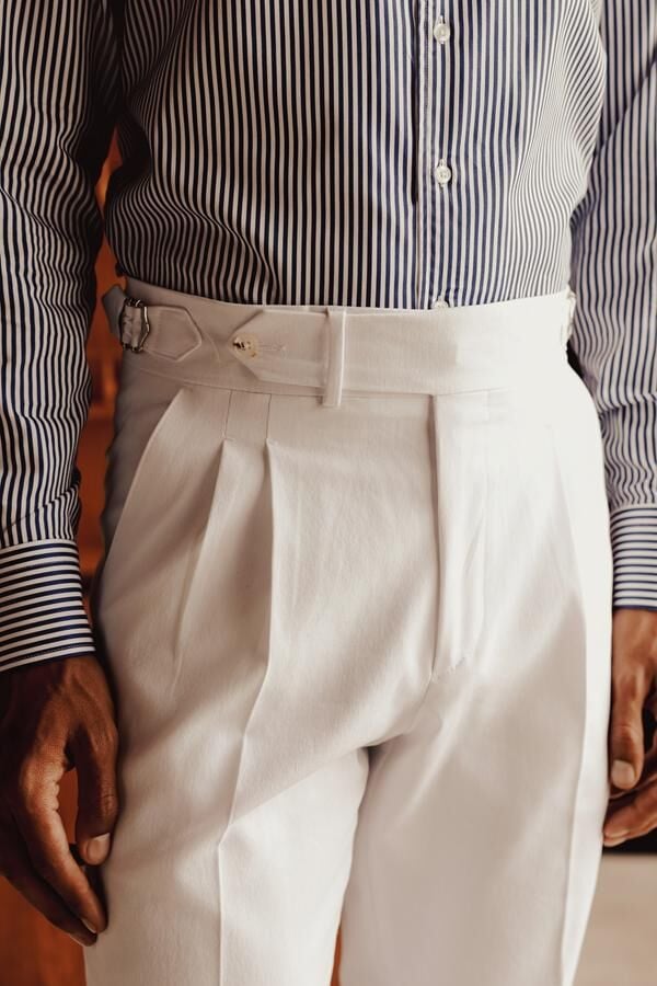 Giverny Çift Pile Pantolon Kemik - 44