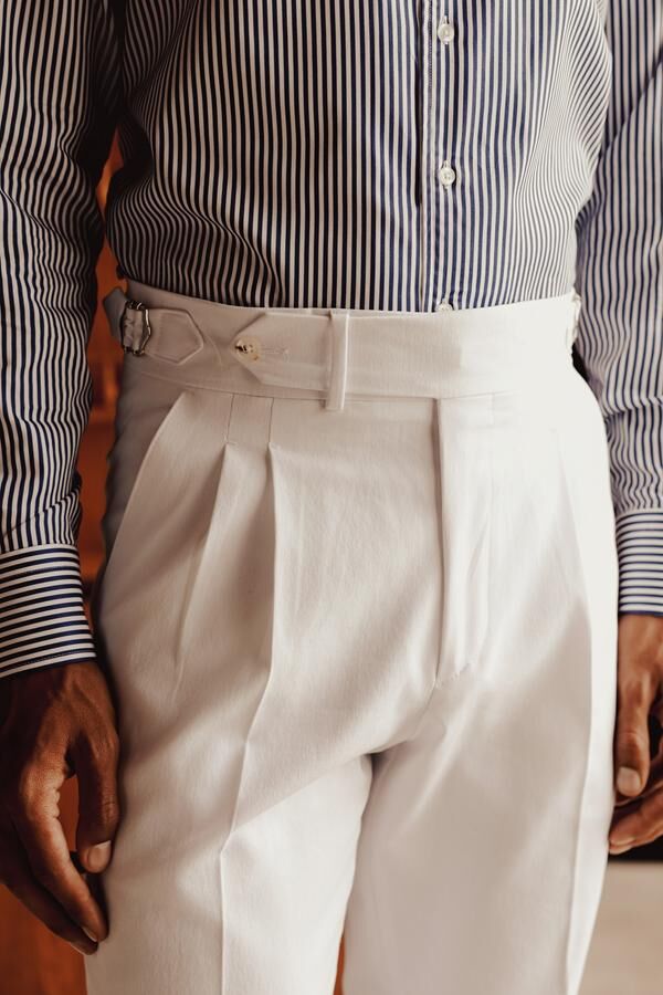 Giverny Çift Pile Pantolon Kemik - 46