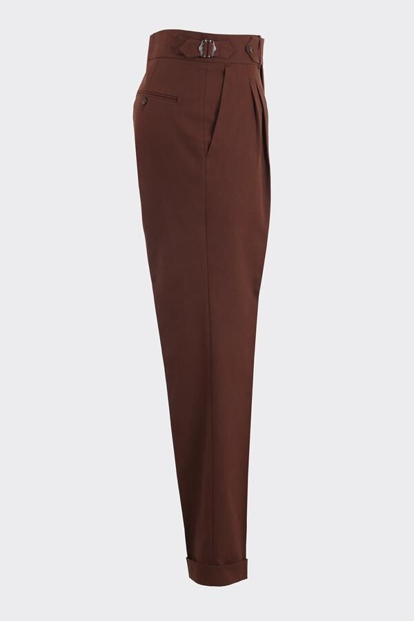 Giverny Çift Pile Pantolon Kahverengi - 46